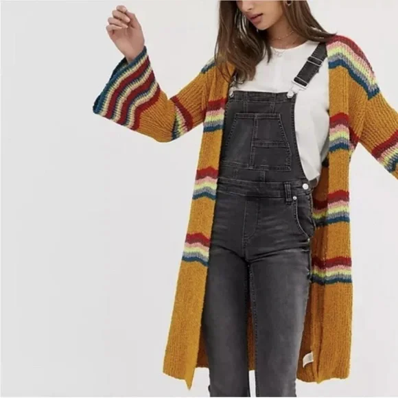 Free People Multicolor Striped Cardigan Small - Picture 2 of 8